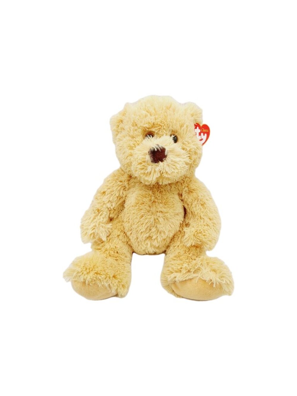 TY Classic Boris Teddy Bear Beanie Plush Shaggy 12" Tan Stuffed 2010